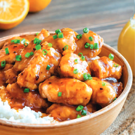 Arroz con pollo a la naranja